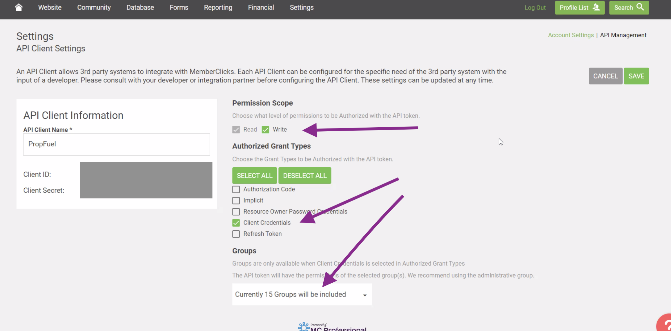 MemberClicks Oasis (Professional) – PropFuel
